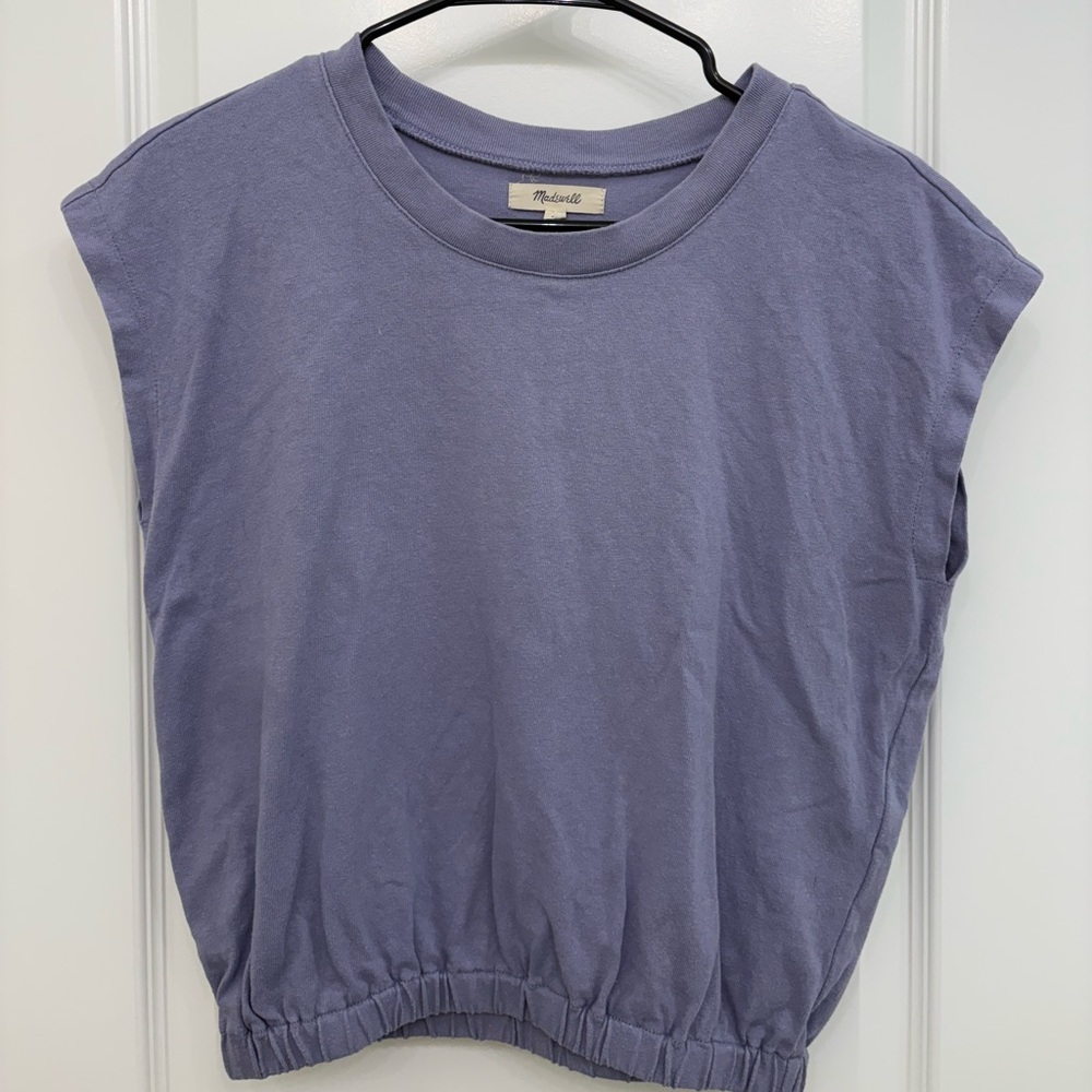 Madewell Purple Cap Sleeve Muscle Tee Relaxed Fit